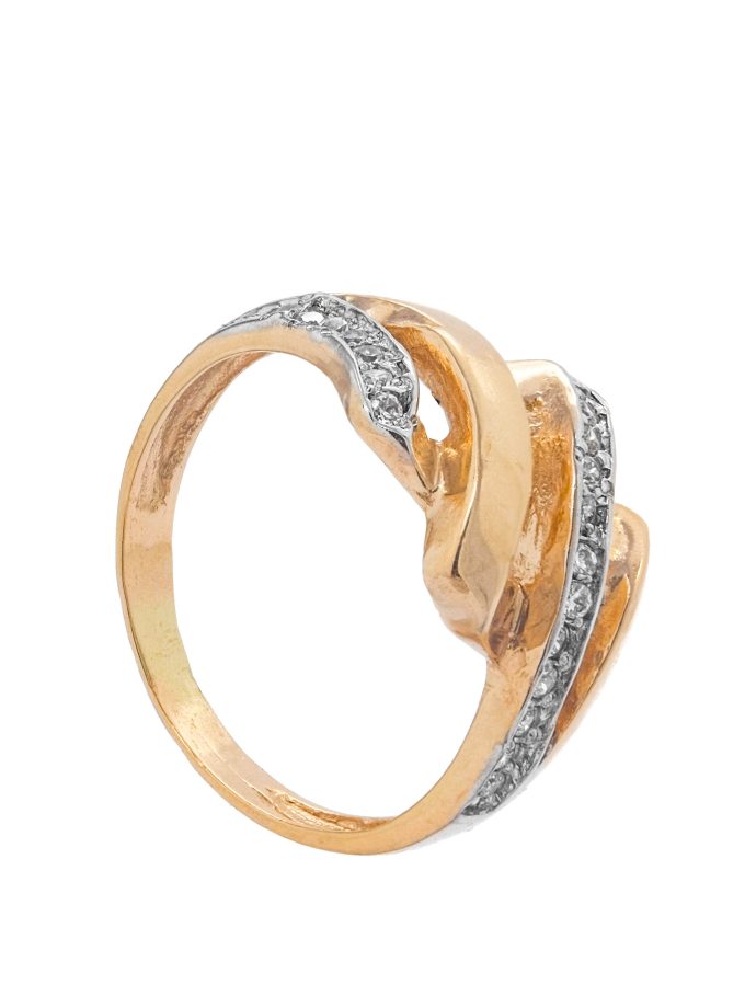 Rausvo ir balto aukso žiedas