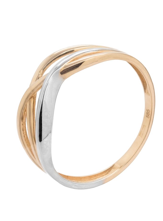 Rausvo ir balto aukso žiedas