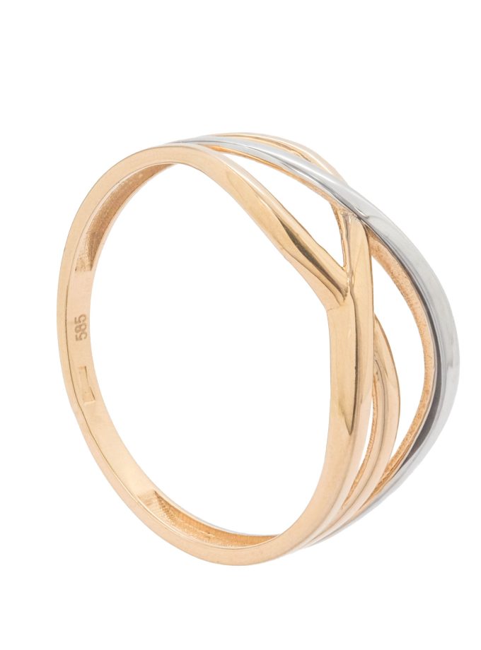 Rausvo ir balto aukso žiedas