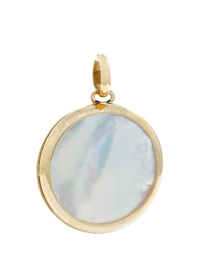 Rausvo ir balto aukso pakabukas