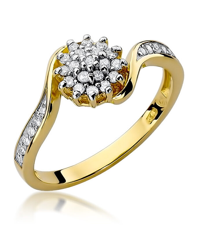 Auksinis žiedas su Deimantais