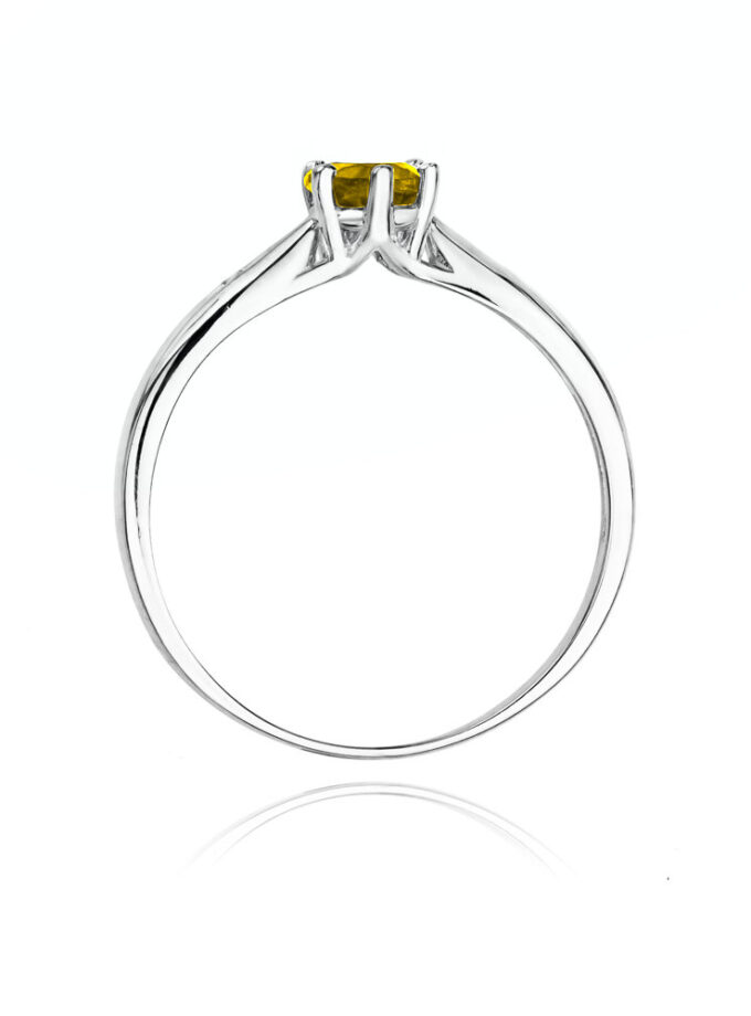 Auksinis žiedas su Citrinu ir deimantais