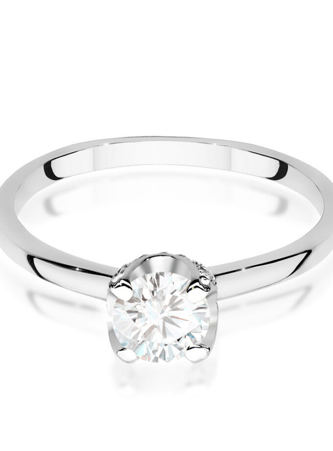 Auksinis žiedas su Baltuoju Safyru ir deimantais