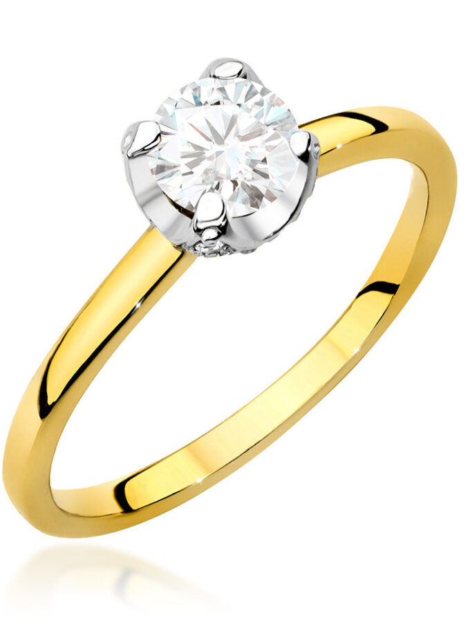 Auksinis žiedas su Baltuoju Safyru ir deimantais